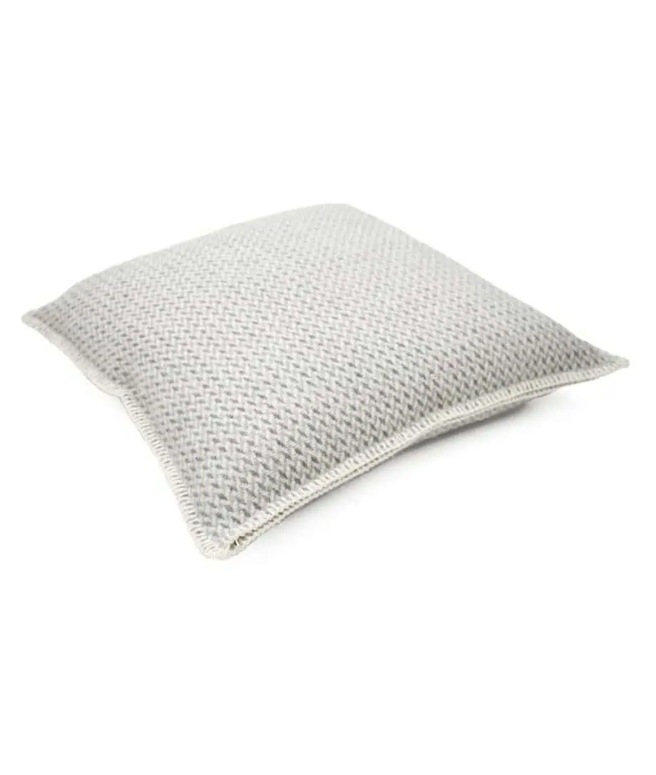 So cosy Dakota merino wool cushion in grey beuge cream colours