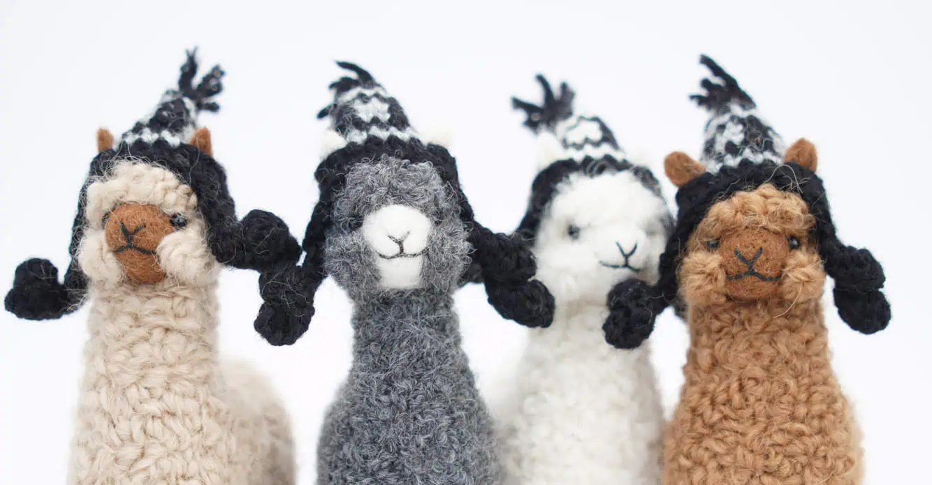 hand made cute baby alpacas with a hats
