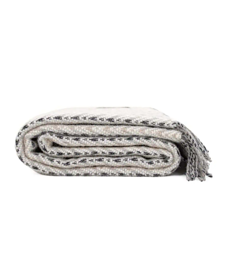 shady grey taupe vream pure wool cosy throw blanket