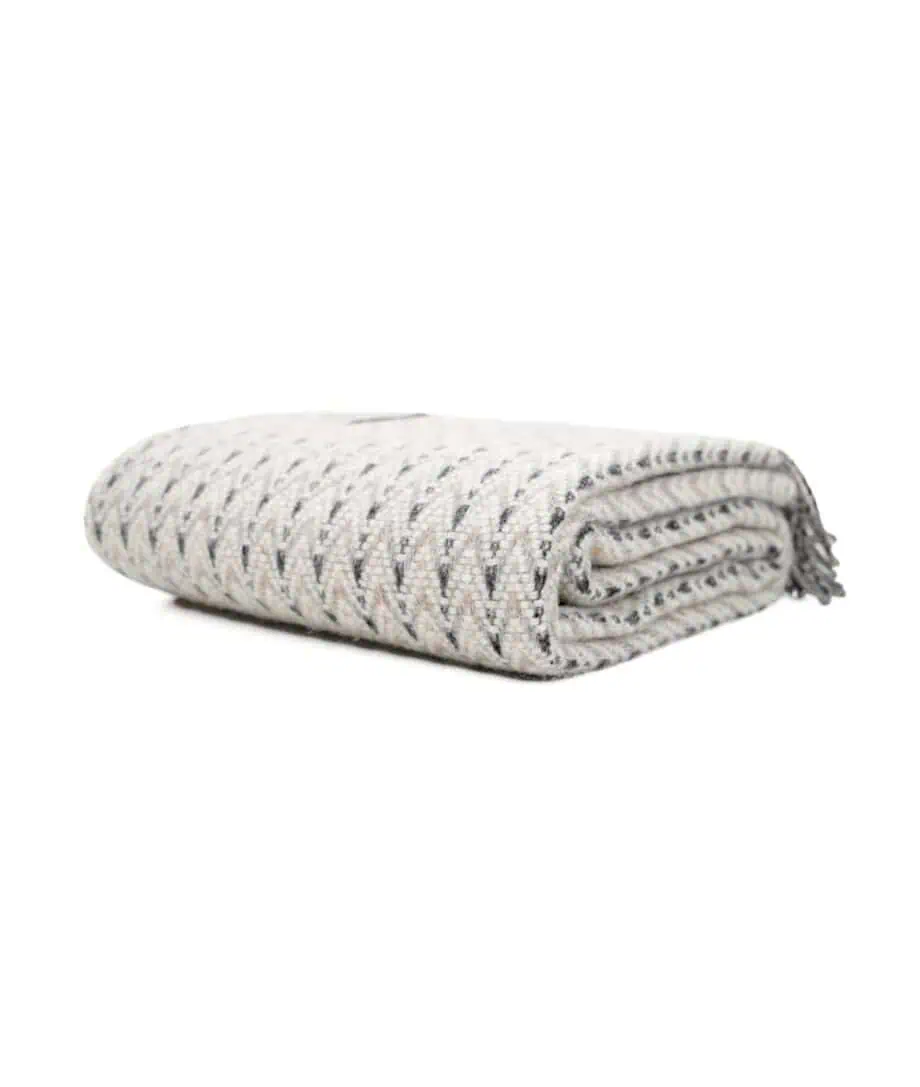 shady pure new wool cosy blanket in grey taupe cram
