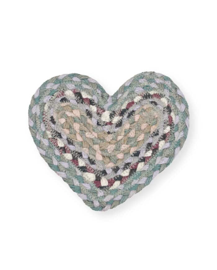 Tundra colour organic jute heart shaped coaster